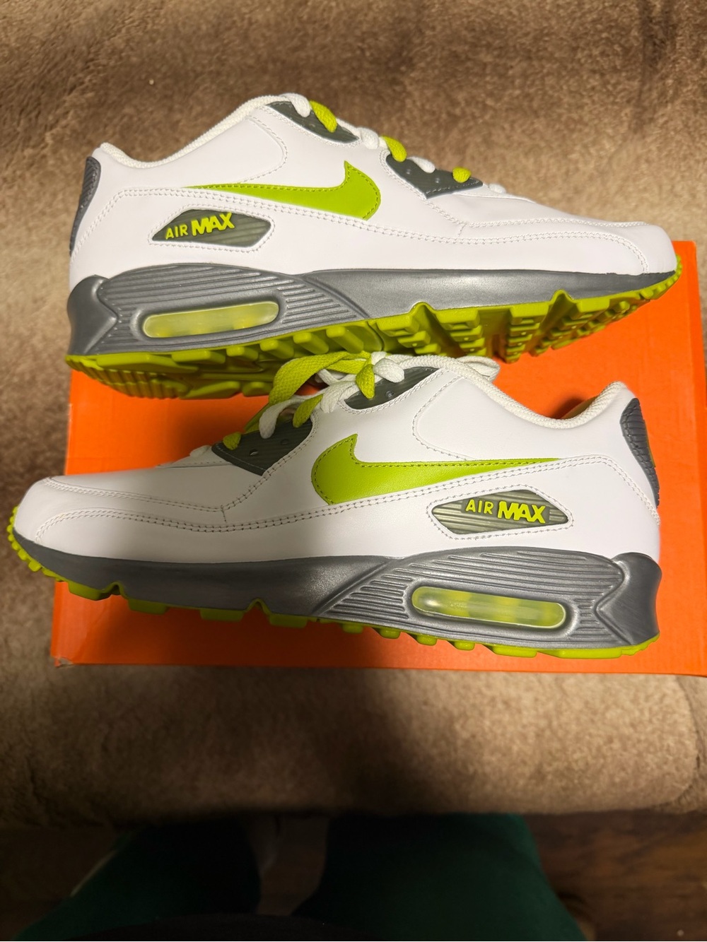 Nike Kids White & Volt Air Max Low-Top Sneakers
